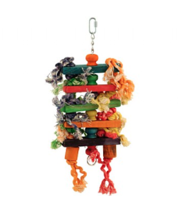 Stacks and Spools - Wood and Rope Parrot Toy